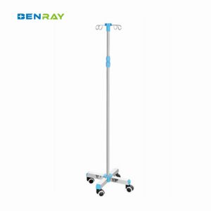 Quality Factory Cheap 5 Casters Stainless Steel Mobile Drip Stand for sale