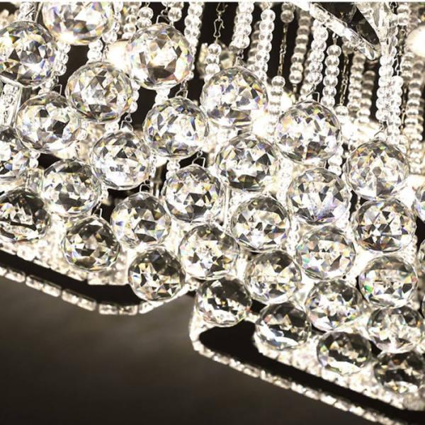 LED Luxury Modern Ceiling Crystal Pendant Light Remote Control Color For Living Room