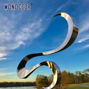 Tri Dimensional Forged Metal Sculpture Customizable Abstract Water Flow