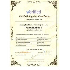 Guangzhou Lianhe Machinery Co., Ltd. Certifications