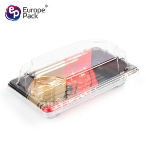 Eco-friendly disposable plastic square sushi tary for salmon