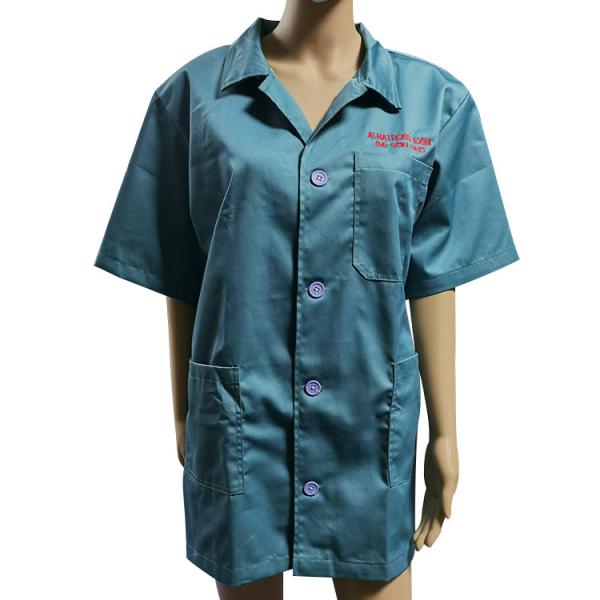 Buy Cleanroom 65% Polyester 35% Cotton Short Sleeve ESD apparel at wholesale prices