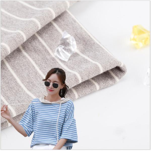 Buy Wear Resistant Double Sweatshirt Striped Cotton Fabric For Hoodie at wholesale prices