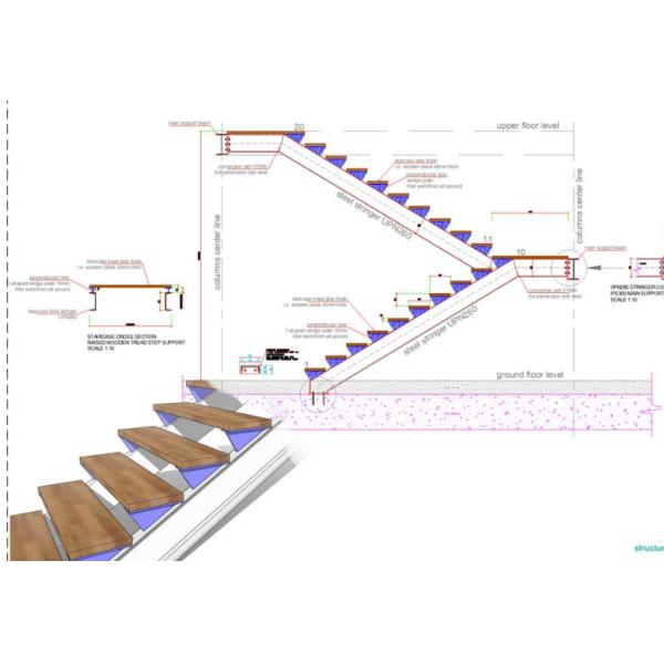 Solid Wood Staircase VK95S American Handrail Tread American ,Railing tempered glass, Handrail b eech Stringer,carbon
