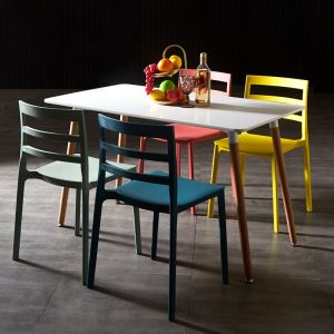 Adjustable Full PP Stacking Plastic Restaurant Dining Chairs Popular Modern