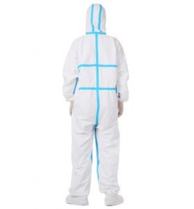 Quality Anti Static Disposable Protective Clothing With Elastic Cuff / Ankle / Back Waist for sale