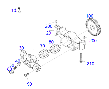 65.05100-6052B 65051006052B Oil Pump DOOSAN Excavator Spare Parts For DX300LC-3 DX340LC-3