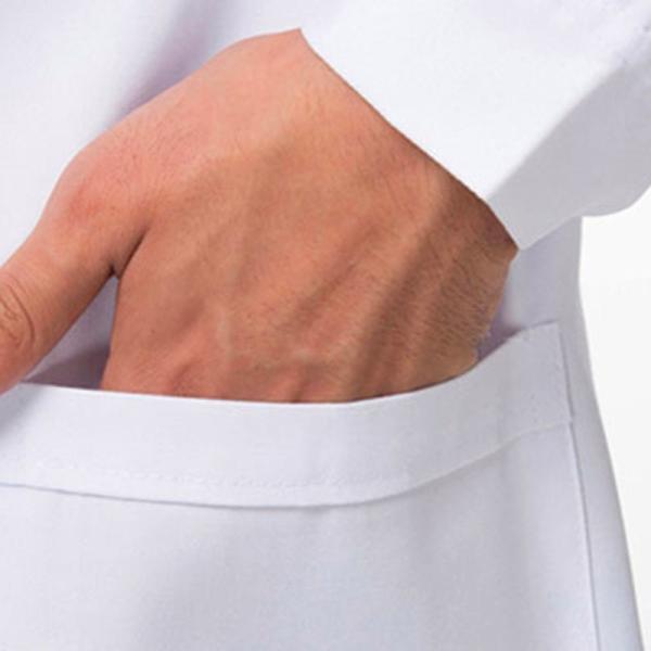 100% Cotton White White Laboratory Coat Long Sleeve Acid Resistant For Doctors