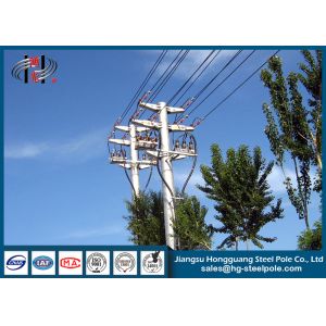 China Distribution Line Q235 Electric Power Poles Steel Tubular Pole With Two Circult on sale