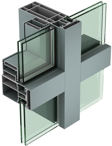 Professional Aluminium Curtain Wall Profile Thin Aluminium Extrusion Frame