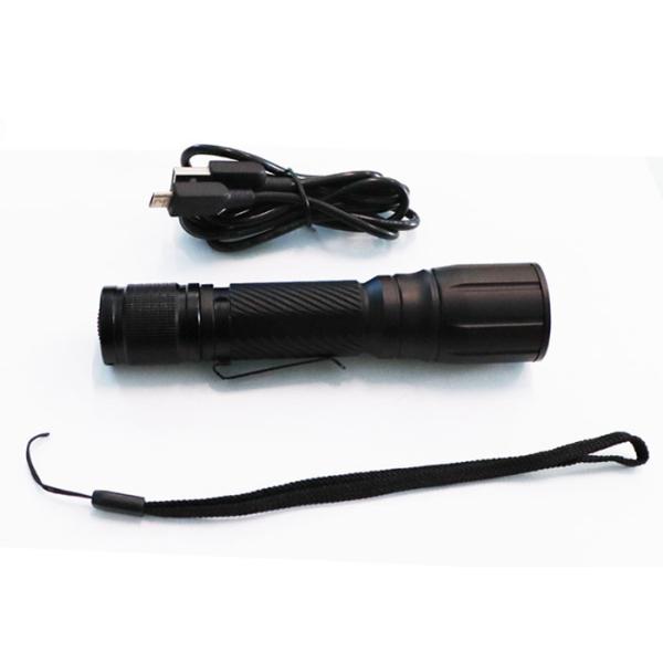 Aluminum Rechargeable Tactical LED Flashlight IP67 5W 300Lm Rechargeable Flashlight With USB Port