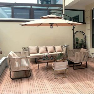 Quality Outdoor sofa courtyard combination villa balcony garden terrace rattan chair outdoor model room sunroom rattan furniture for sale