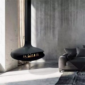stove fireplace rotating spherical suspended hanging round