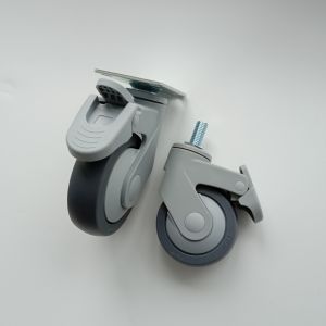 Foot Brake Medical Caster Wheels Durable 2 Inch Black Stem Length