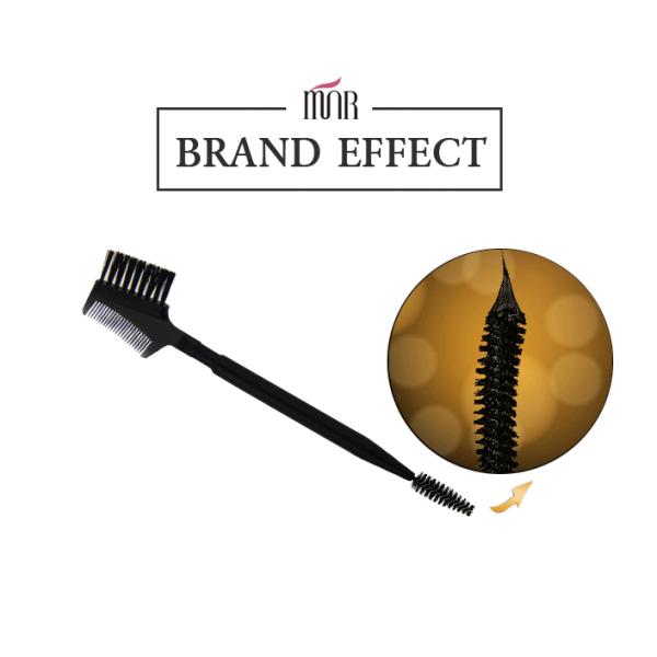 Plastic Handle Double End Eyebrow Brush With Black Synthetic Hair