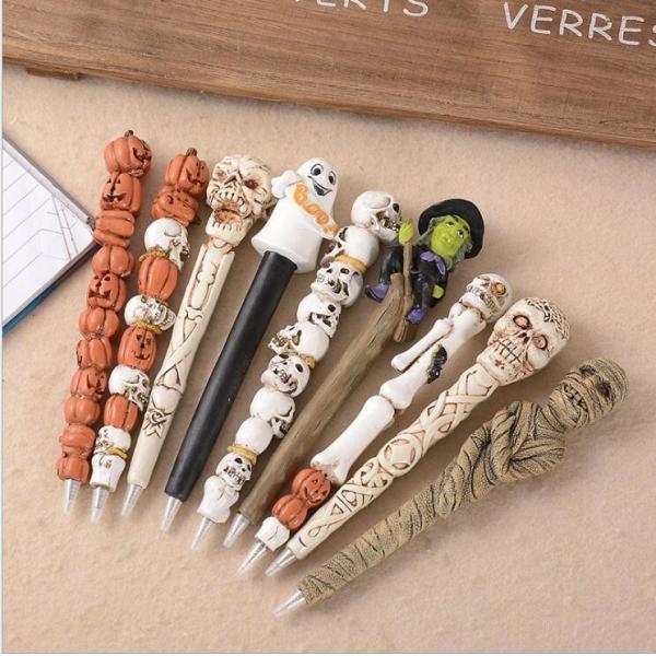 Buy Halloween Theme Skull ballpoint pen Ghost ball point pen Resin ball pen at wholesale prices