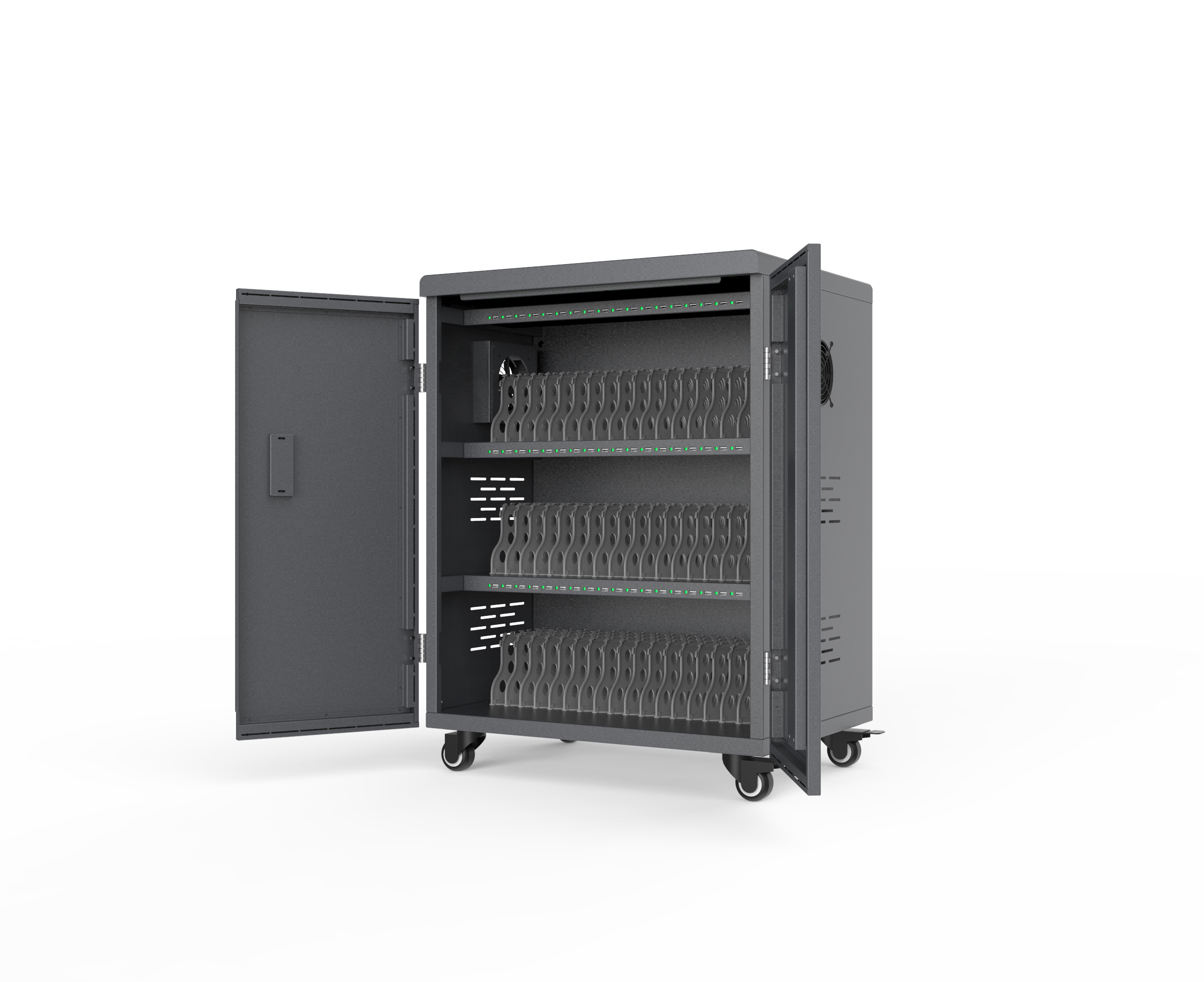 54-Port USB Tablet Charging Cabinet with Cooling Fans