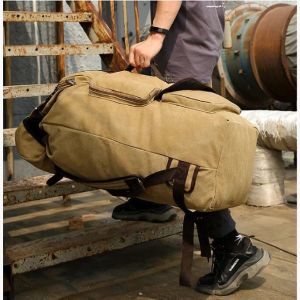 110 Liters Thick Canvas Long Distance Travel Hiking Backpack