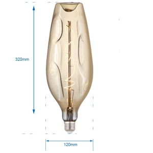 Smoky 4W Amber Edison Light Bulbs Curved TC120 LED Filament Candelabra Bulbs