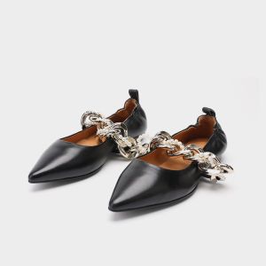 Personalized Process Chain Trim Office Lady Shoe Pointed Toe