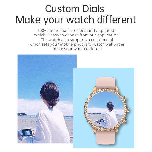 Smart Watch for Women Dial Answer Calls, 1.32'' Diamond Smartwatch Fitness Tracker