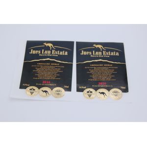 Silver Wine Label Stickers Embossed Foil Seal Stickers Waterproof Adhesive