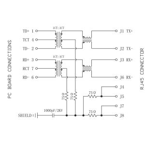 LPJ1028AHNL | P62-1C1-11K9 RJ45 100Base Magnetic Connector , 25.4mm