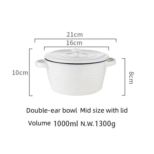 Household Porcelain Ceramic Oven Bowl Nordic Style For Soup Salad Dessert