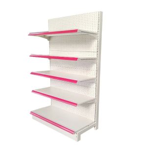 Factory Customized Size Thickness Color single milk white shelving store racks