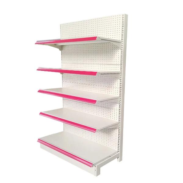 Factory Customized Size Thickness Color single milk white shelving store racks
