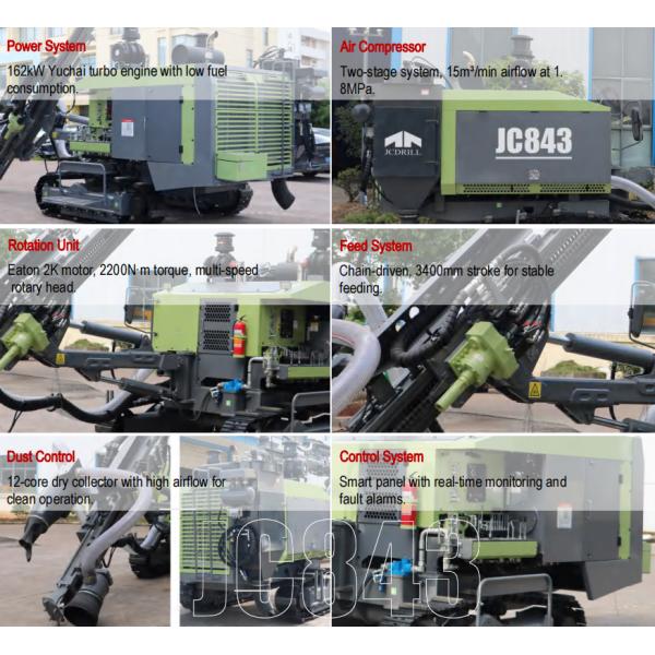 Premium Rotary System Air Compressor Integrated Down The Hole Rock Blasting Hole Surface Drilling Rig With Dust Collector