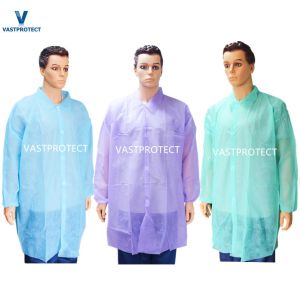Spring Autumn Season Disposable Workwear Industrial PP Lab Coat