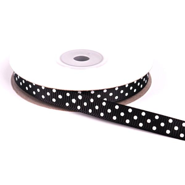 Hot selling 1inch 3mm 10mm 100% polyester material logo printed pink polka dot grosgrain ribbon