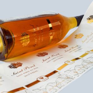 Custom Rectangular Hot Gold Wine Label Sticker Printing Waterproof Matte