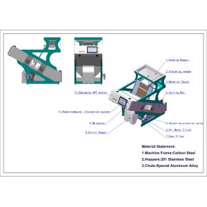 Farm Use Oats Color Sorter Intelligent CCD Color Sorting Machine With CE