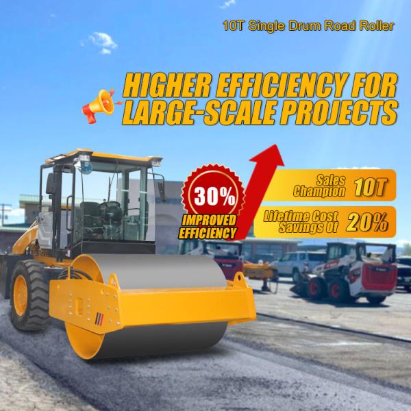 10 Ton Vibratory Road Roller with Hydraulic Features Small Road Roller Compactors Machine