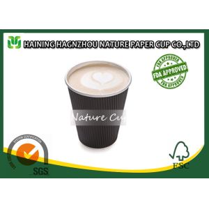 Quality Hot Coffee Ripple Wall Paper Cups 12 Ounce With Food Grade Printing Ink for sale