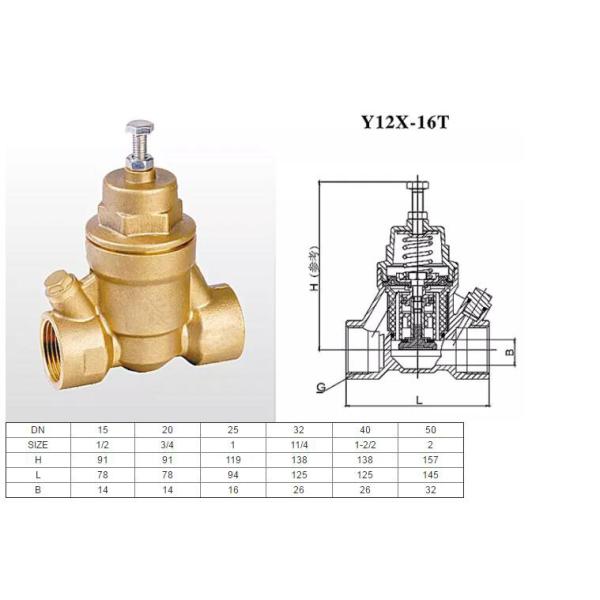 Anti Corrosive Brass Pressure Reducing Valve , DN15 DN50 Water Pressure Regulator Valve