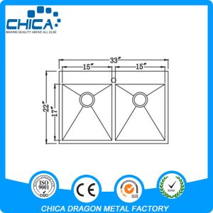 hotel restaurant kitchenware european style double bowl kitchen sink with