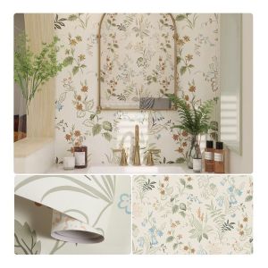 Flower Plant Wallpaper for Apartment Home Decor Self-Adhesive Function Anti