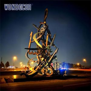 Outdoor Park Square Large Abstract Geometric Stainless Steel Sculpture