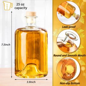 375ml Capacity Glass Bottle with Wooden Cap and Transparent Design