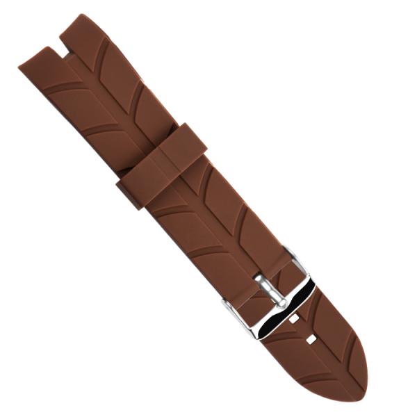 Leaf Texture Mens Rubber Watch Bands , 24mm Silicone Watch Strap