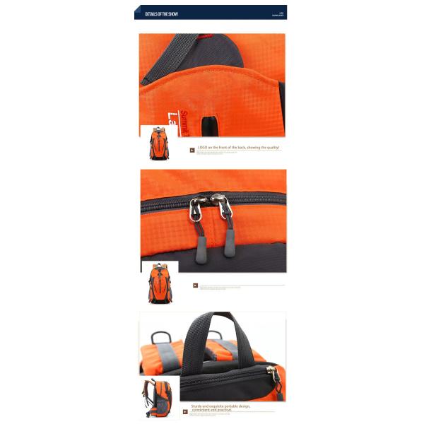 Multicolor Unisex Waterproof Hiking Backpack Polyester Material