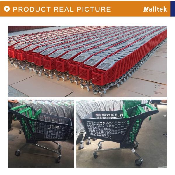 New Desigh 130 Liters Half Plastic Supermarket Shopping Trolley
