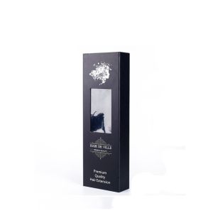 China Black Hair Extension Magnetic Box Packaging With Window on sale