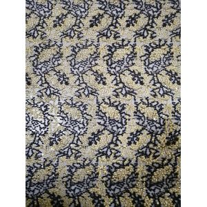125CM Party Black Embroidered Sequin Mesh Fabric