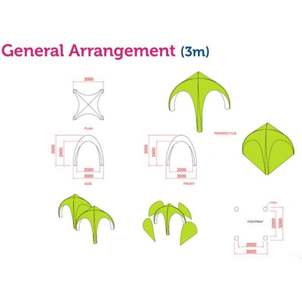 Duarable PVC Inflatable Tent With 4 Legs , Customzied X - Pod Inflatable Spider Tent