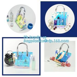 Women makeup organizer travel toiletry bags/ transparent PVC cosmetic, bag with