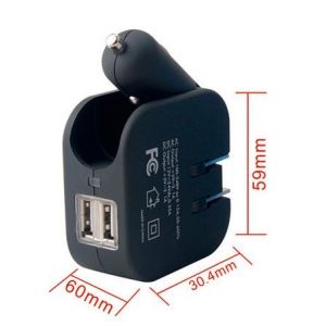 2 in 1 smart car charger with travel charger smart car cahreger for phone ipad